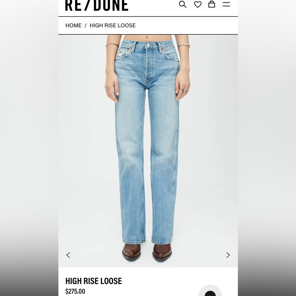 Re/Done Light Blue Straight Leg Jeans